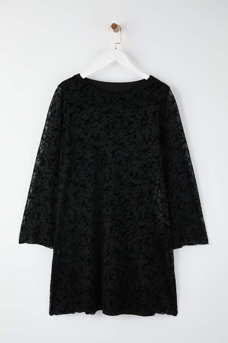 Trendyol Curve Damen Schwarz Geblümt Kurz / Mini Lang Casual Bodycon Große Größen Kleid - Image 2