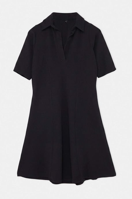 Trendyol Curve Damen Schwarz Einfarbig Kurz / Mini 3/4-Arm A-Linie Große Größen Kleid - Image 3