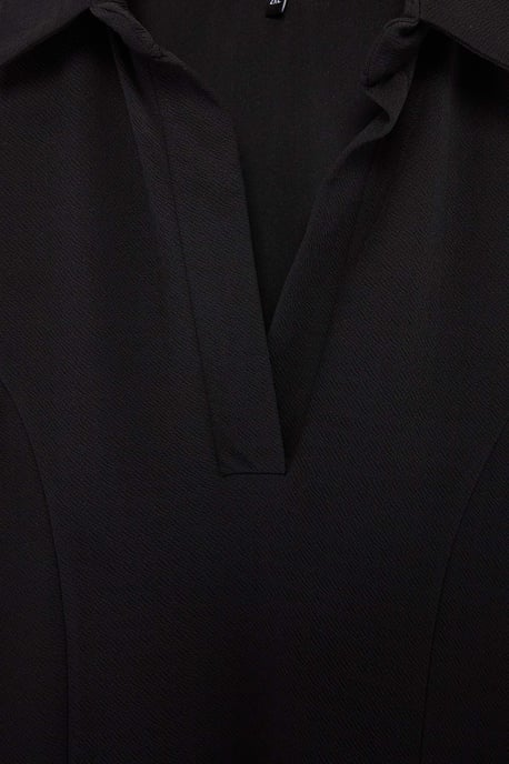 Trendyol Curve Damen Schwarz Einfarbig Kurz / Mini 3/4-Arm A-Linie Große Größen Kleid - Image 4