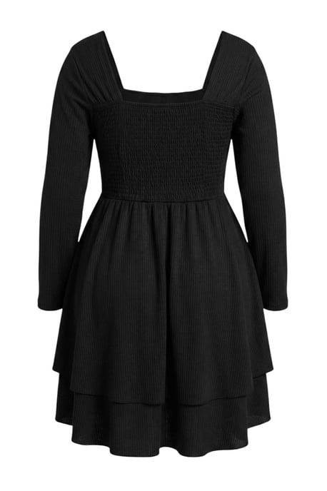 Trendyol Curve Damen Schwarz Einfarbig Kurz / Mini Lang Casual Skater Große Größen Kleid - Image 5