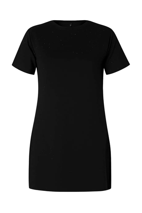 Trendyol Curve Damen Schwarz Einfarbig Kurz / Mini Kurz Casual Gerade Große Größen Kleid - Image 3
