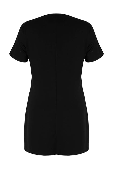 Trendyol Curve Damen Schwarz Einfarbig Kurz / Mini Kurz Casual Gerade Große Größen Kleid - Image 5
