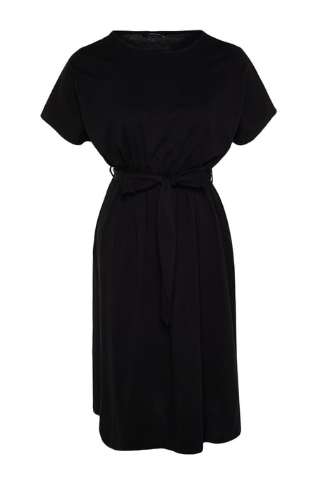 Trendyol Curve Damen Schwarz Einfarbig Kurz / Mini Kurz Business A-Linie Große Größen Kleid - Image 5