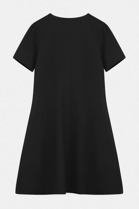 Trendyol Curve Damen Schwarz Geblümt Kurz / Mini Kurz Casual Skater Große Größen Kleid - Image 5