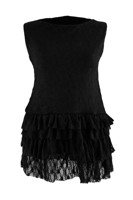 Trendyol Curve Damen Schwarz Einfarbig Kurz / Mini Ärmellos Skater Große Größen Kleid - Image 4