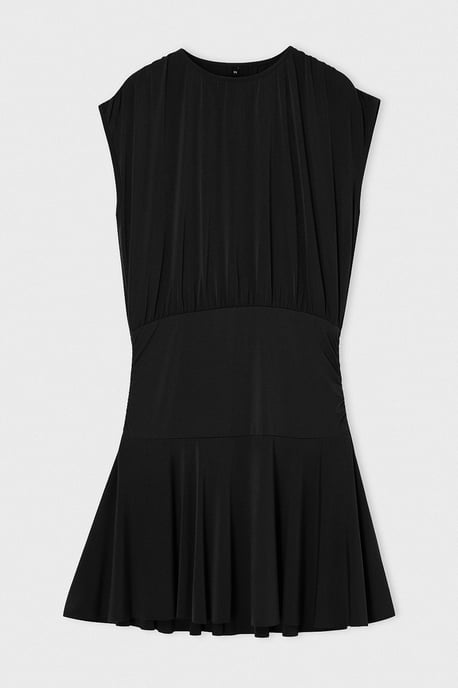 Trendyol Curve Damen Schwarz Einfarbig Kurz / Mini Ärmellos Skater Große Größen Kleid - Image 5