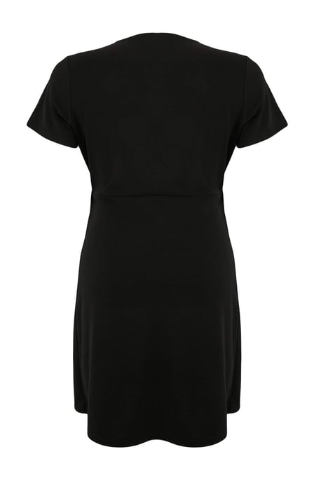 Trendyol Curve Damen Schwarz Einfarbig Kurz / Mini Kurz Casual A-Linie Große Größen Kleid - Image 4