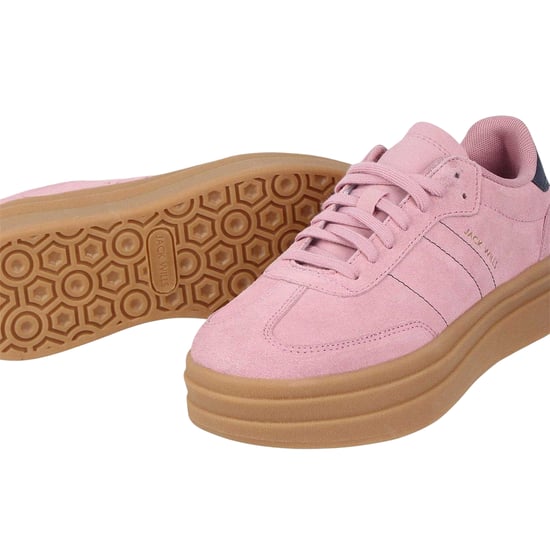 Jack Wills - "Newbury" Sneaker für Damen, Wildleder, Plattform-Absatz (Pink/Marine/Gummi Rosa) - Image 4