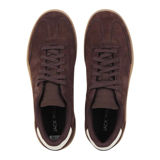 Jack Wills - "Newbury" Sneaker für Damen, Wildleder, Plattform-Absatz (Braun/Weiß/Gummi Rosa) - Image 3
