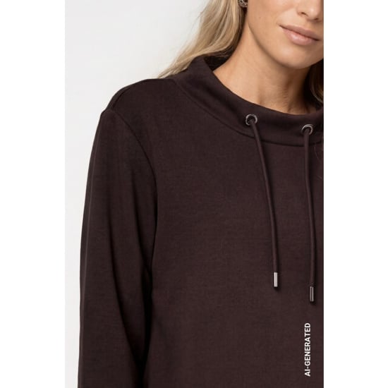 Monari Sweatshirt mit Stehkragen 809856 567 Schwarzkaffee - Image 3