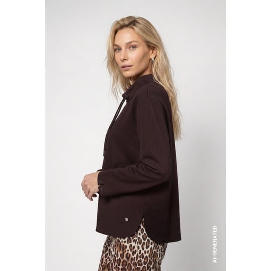 Monari Sweatshirt mit Stehkragen 809856 567 Schwarzkaffee - Image 4