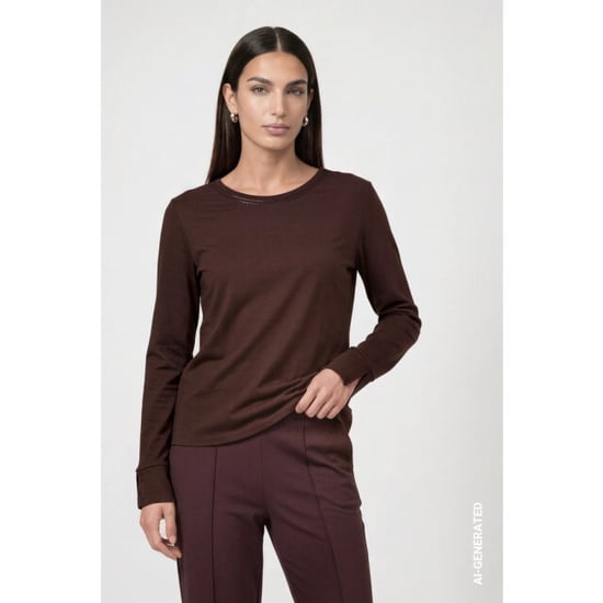 Monari Langarmshirt mit Strassdetails 810053 567 black coffee - Image 2