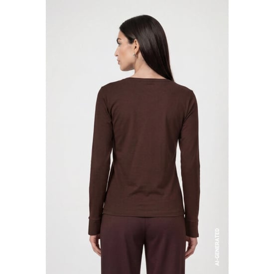 Monari Langarmshirt mit Strassdetails 810053 567 black coffee - Image 6