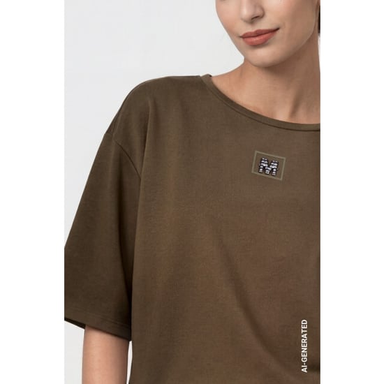 Monari Sweatshirt mit Schmuckdetail 809855 618 oliv - Image 3