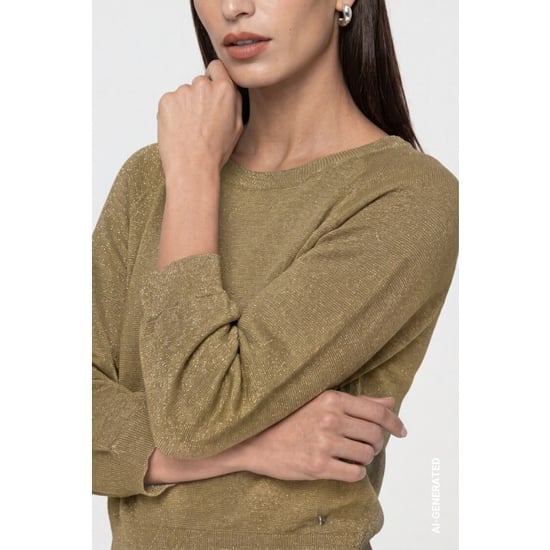 Monari Lurex Pullover 809949 625 Grün - Image 4