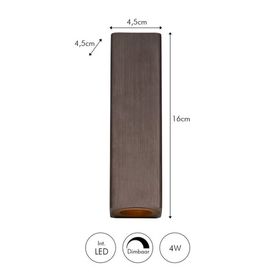 Atmooz Bertrix Wandleuchte gebürstet Ø 4,5 x H 16 cm integrierte LED - Image 6