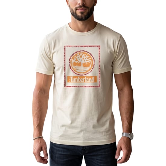 Timberland Herren-T-Shirts Tree Print Classic Logo Sommer-Baumwolle Rundhalsoberteil - Image 1
