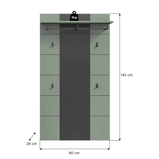 Furnilux Flurpaneel für Ordnung in Ihrer Garderobe Kompaktes Design 80x141x29 cm - Image 3
