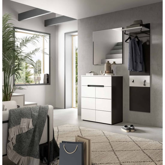 Furnilux Praktisches Garderobenpaneel mit Haken weiße Einbaulösung 165 cm modern - Image 2