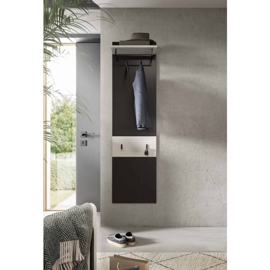 Furnilux Praktisches Garderobenpaneel mit Haken weiße Einbaulösung 165 cm modern - Image 4