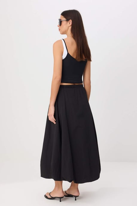 TRENDYOLMİLLA Damen Schwarz Einfarbig Maxi Ballon Röcke - Image 3