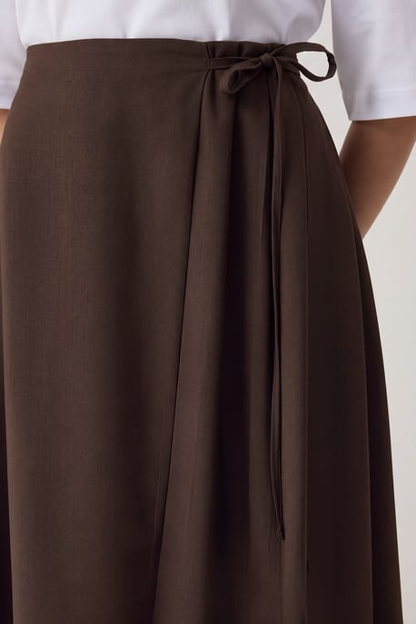Trendyol Modest Damen Braun Einfarbig Maxi A-Linie A-Linie Modest Röcke - Image 2