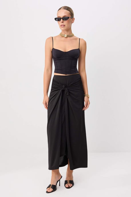 TRENDYOLMİLLA Damen Schwarz Einfarbig Maxi Röcke - Image 1