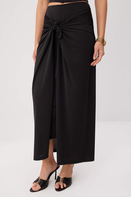 TRENDYOLMİLLA Damen Schwarz Einfarbig Maxi Röcke - Image 2