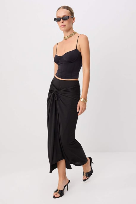 TRENDYOLMİLLA Damen Schwarz Einfarbig Maxi Röcke - Image 4