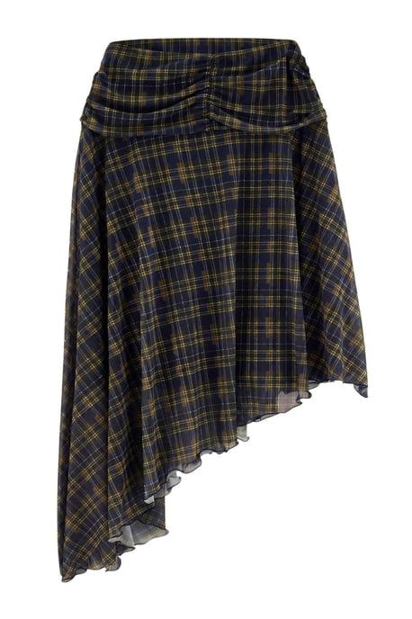 Trendyol Curve Damen Mehrfarbig Kariert Maxi Asymmetrisch Große Größen Röcke - Image 2