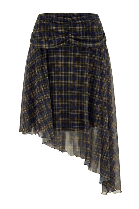 Trendyol Curve Damen Mehrfarbig Kariert Maxi Asymmetrisch Große Größen Röcke - Image 5