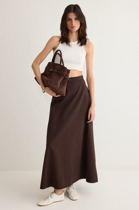 TRENDYOLMİLLA Damen Braun Einfarbig Maxi A-Linie A-Linie Röcke - Image 1