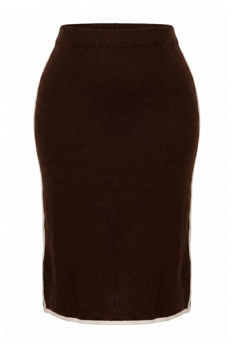 Trendyol Curve Damen Braun Gestreift Maxi Bleistift Rock Große Größen Röcke - Image 4