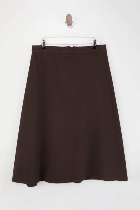 Trendyol Curve Damen Braun Einfarbig Maxi A-Linie Große Größen Röcke - Image 3