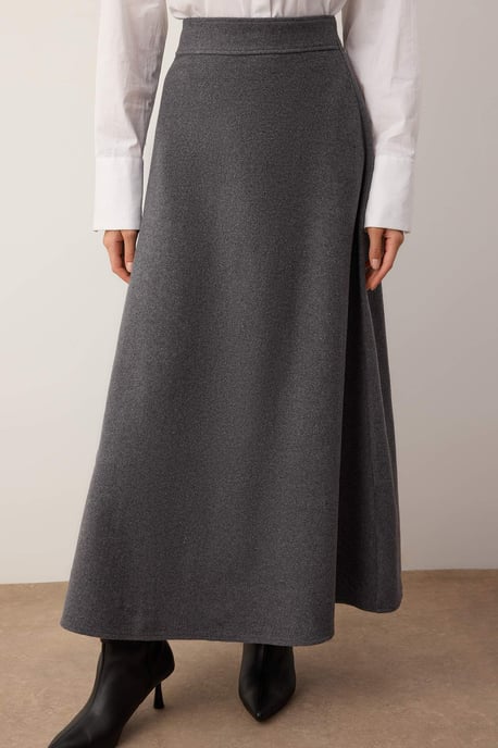 Trendyol Modest Damen Grau Einfarbig Maxi A-Linie Modest Röcke - Image 2