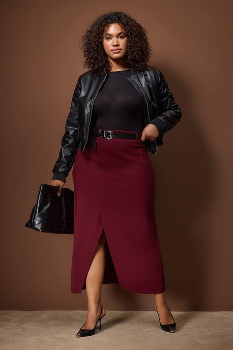 Trendyol Curve Damen Lila Einfarbig Maxi Große Größen Röcke - Image 1