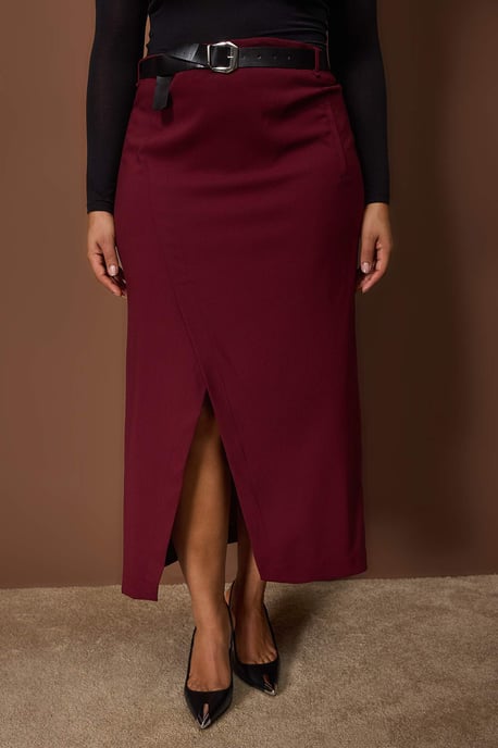 Trendyol Curve Damen Lila Einfarbig Maxi Große Größen Röcke - Image 2