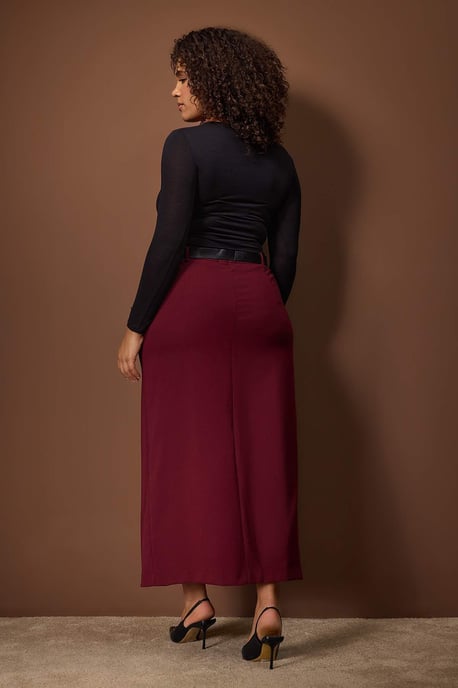 Trendyol Curve Damen Lila Einfarbig Maxi Große Größen Röcke - Image 3