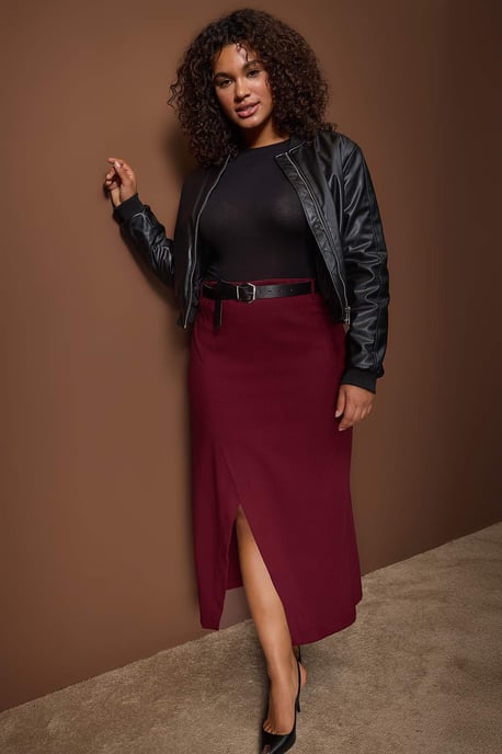 Trendyol Curve Damen Lila Einfarbig Maxi Große Größen Röcke - Image 4