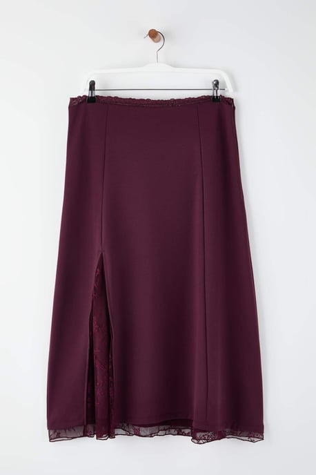 Trendyol Curve Damen Lila Einfarbig Maxi Große Größen Röcke - Image 4
