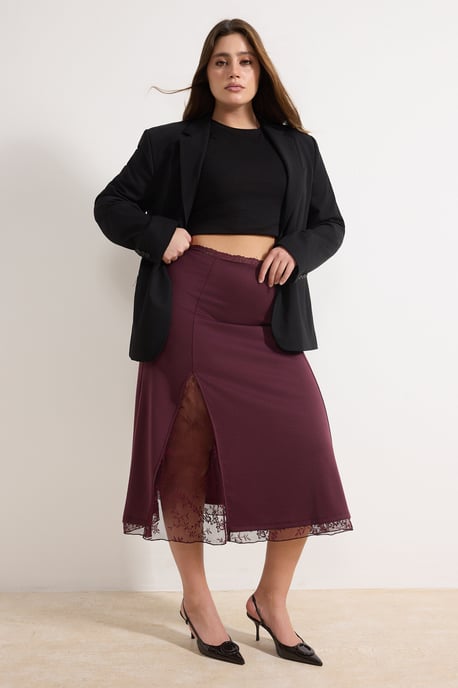 Trendyol Curve Damen Lila Einfarbig Maxi Große Größen Röcke - Image 6