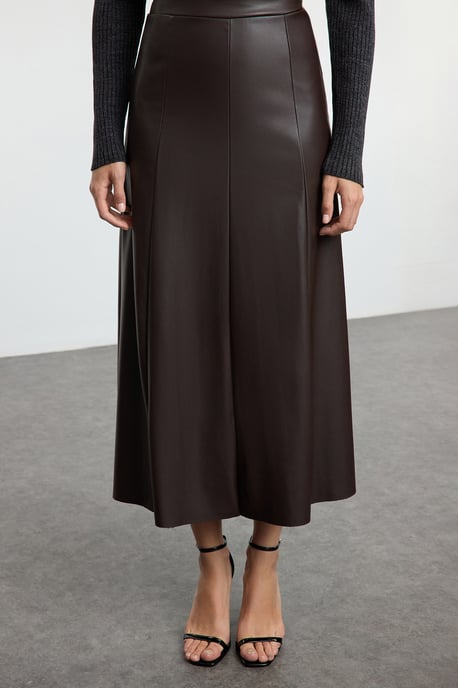TRENDYOLMİLLA Damen Braun Einfarbig Maxi A-Linie A-Linie Röcke - Image 2