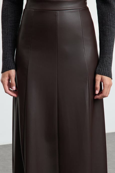 TRENDYOLMİLLA Damen Braun Einfarbig Maxi A-Linie A-Linie Röcke - Image 3