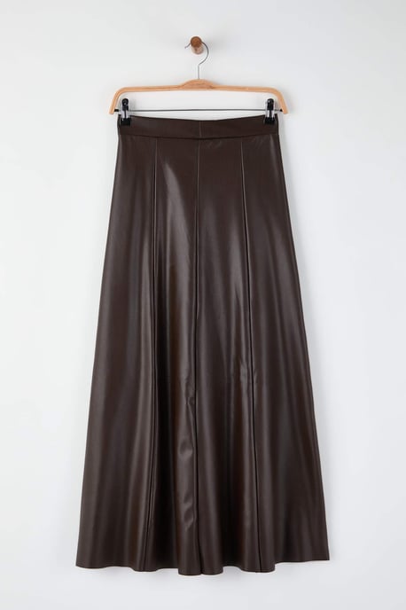 TRENDYOLMİLLA Damen Braun Einfarbig Maxi A-Linie A-Linie Röcke - Image 5