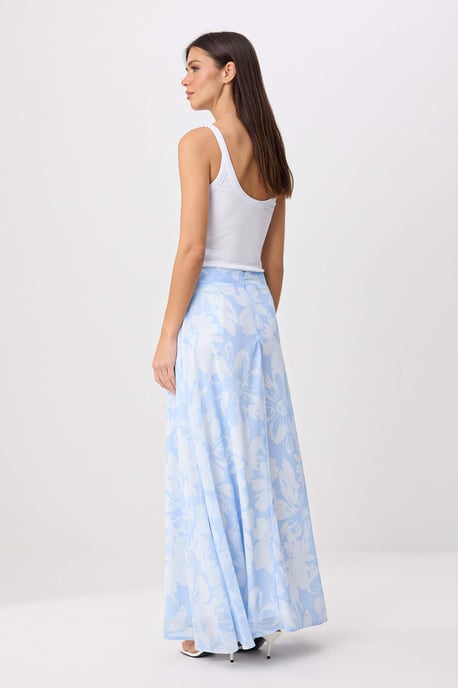TRENDYOLMİLLA Damen Blau Geblümt Maxi A-Linie Röcke - Image 3