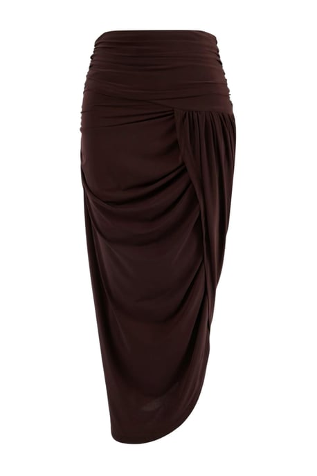 Trendyol Curve Damen Braun Einfarbig Maxi Bleistift Rock Große Größen Röcke - Image 2