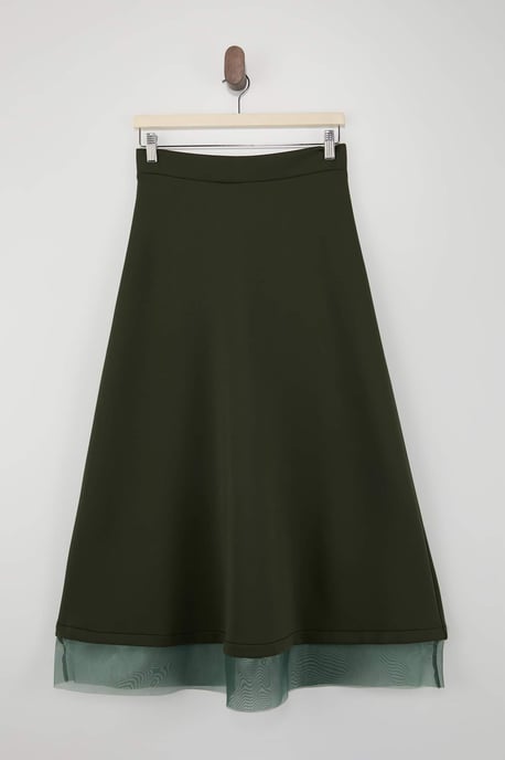 Trendyol Modest Damen Khaki Einfarbig Maxi Modest Röcke - Image 3