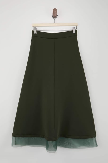 Trendyol Modest Damen Khaki Einfarbig Maxi Modest Röcke - Image 5
