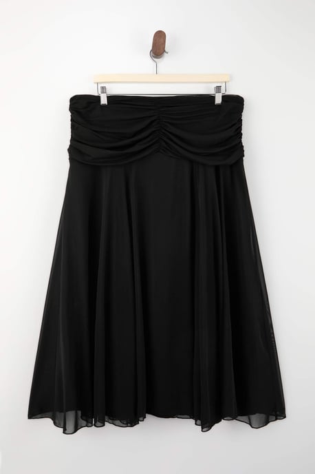 Trendyol Curve Damen Schwarz Ethno-Muster Maxi Große Größen Röcke - Image 4
