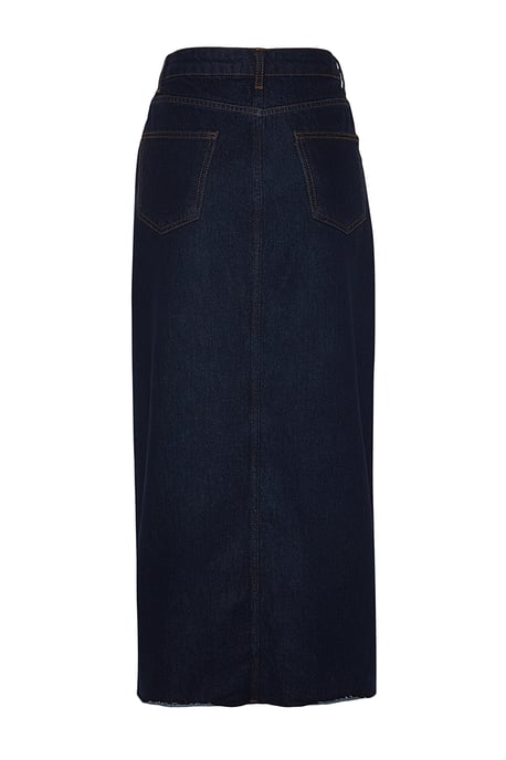 TRENDYOLMİLLA Damen Blau Einfarbig Maxi Bleistift Rock Bleistift Rock Röcke - Image 5